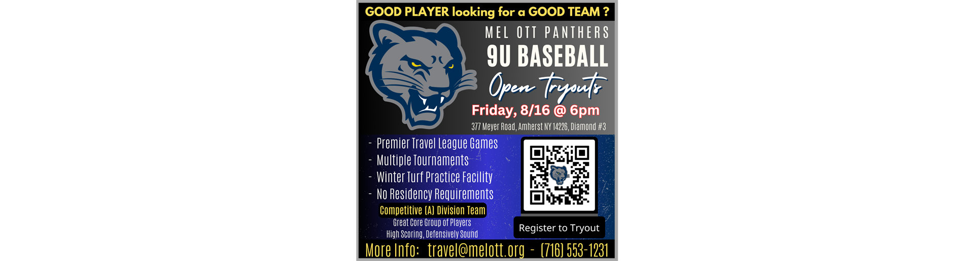 9U Travel Baseball Tryouts